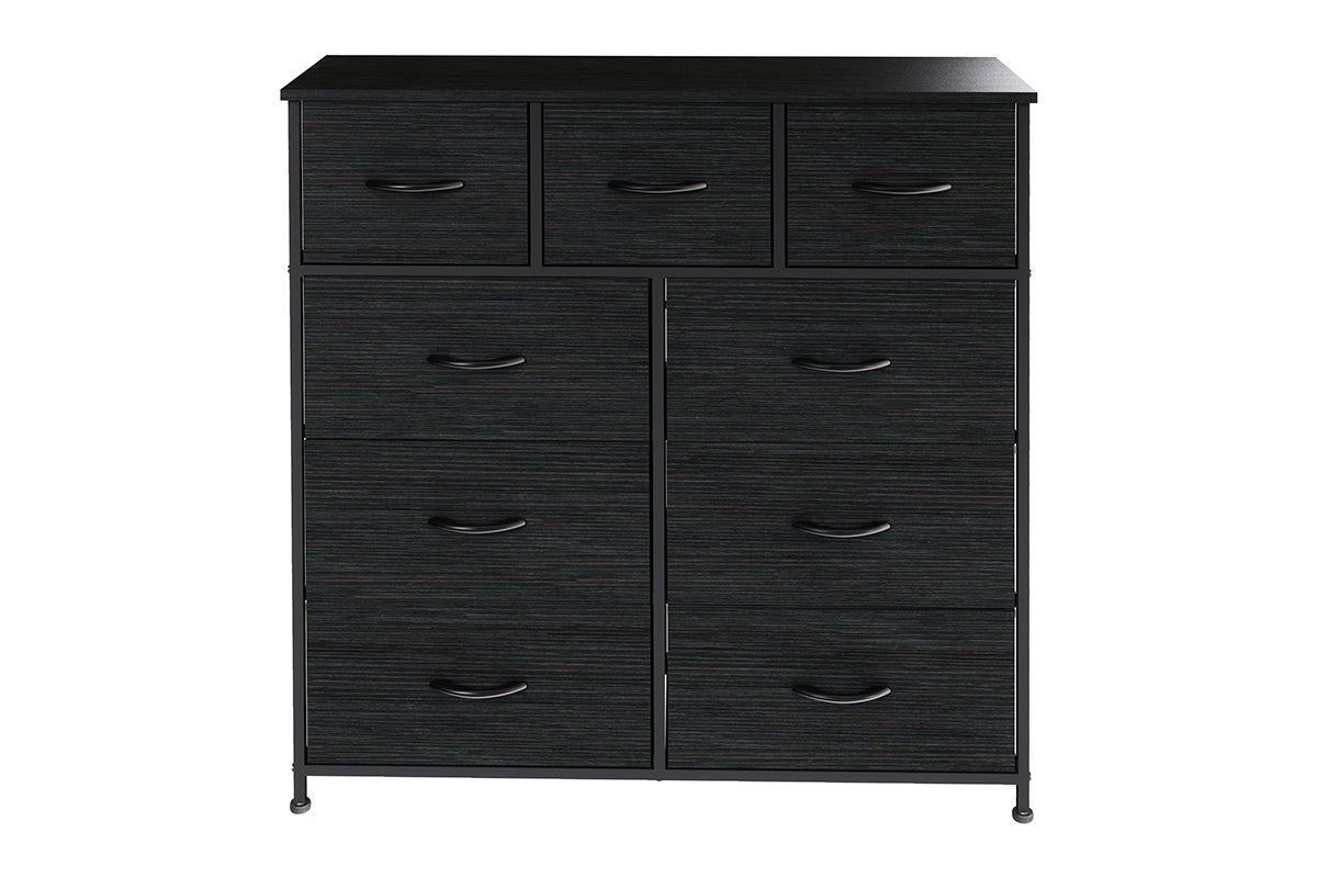 Ovela 9 Drawer Storage Chest (Wood Grain Black)