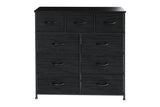 Ovela 9 Drawer Storage Chest (Wood Grain Black)