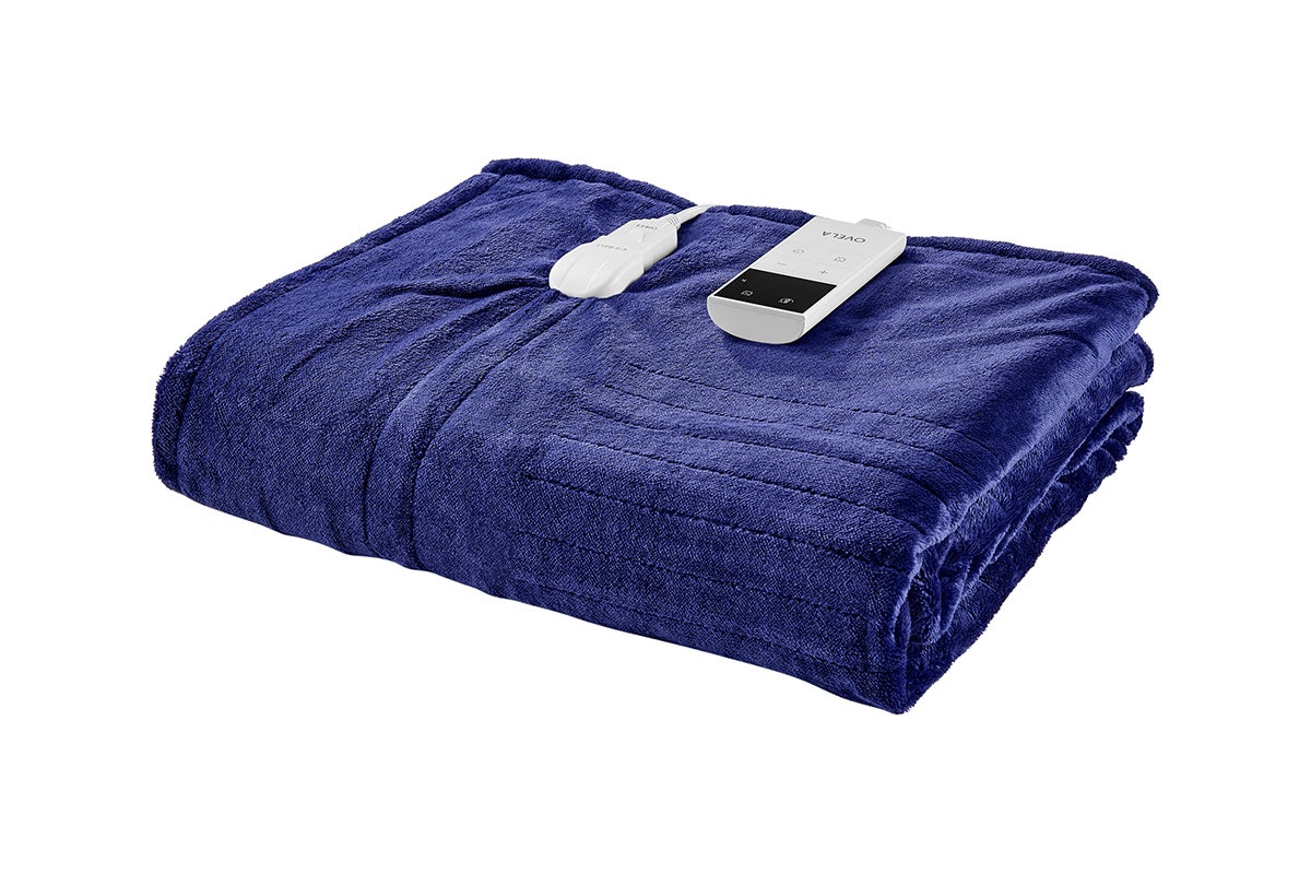 Ovela Washable Electric Heated Throw Blanket (Navy, 160 x 130cm)