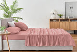 Ovela 150GSM Cotton Flannelette Bed Sheet Set (Dusty Rose, King)