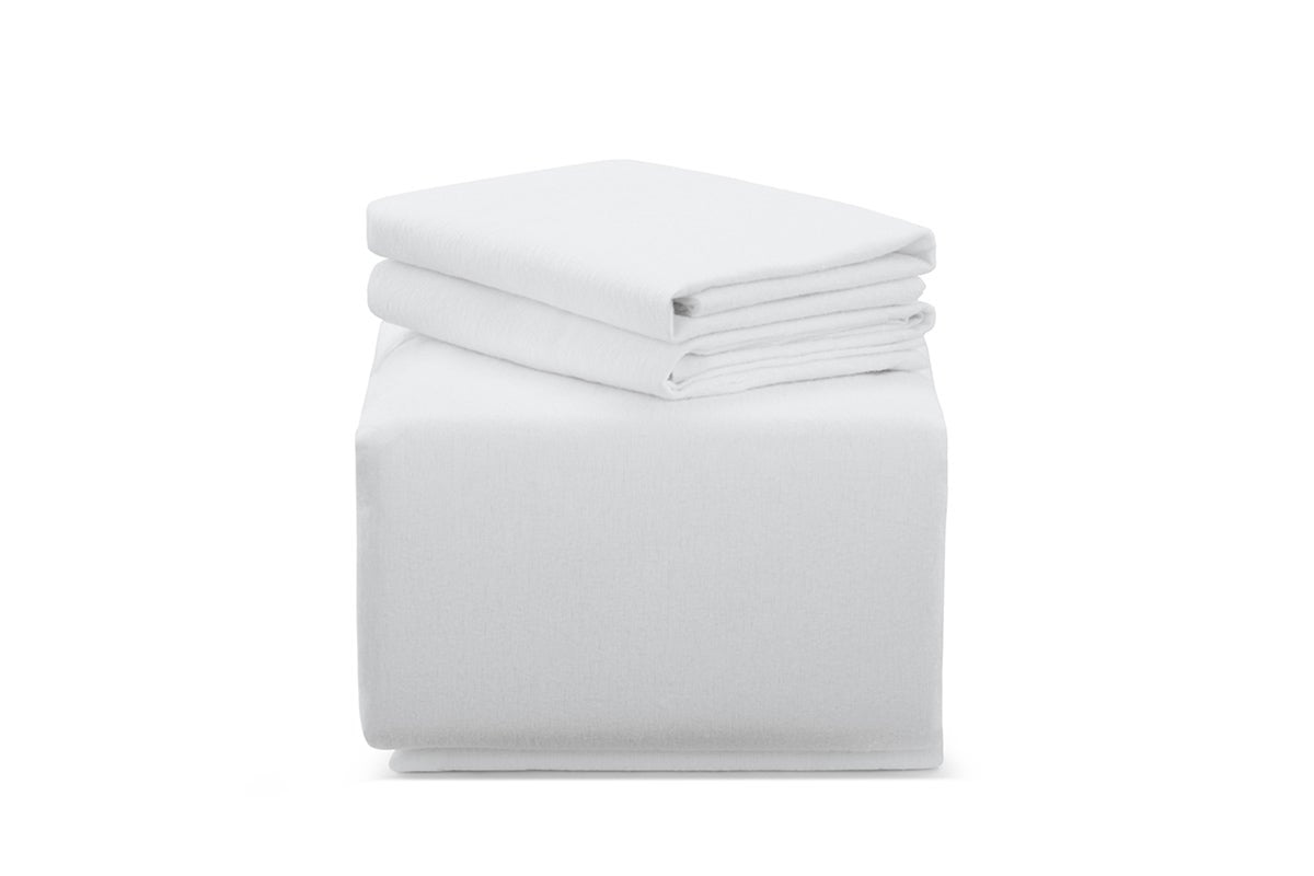 Ovela Cotton Flannelette Bed Sheet Set (White, King)