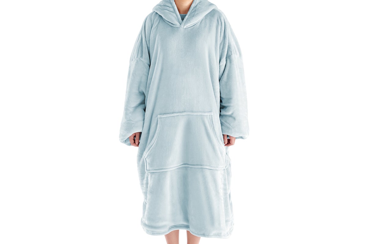 Ovela Extra Long Hoodie Blanket (Light Grey)