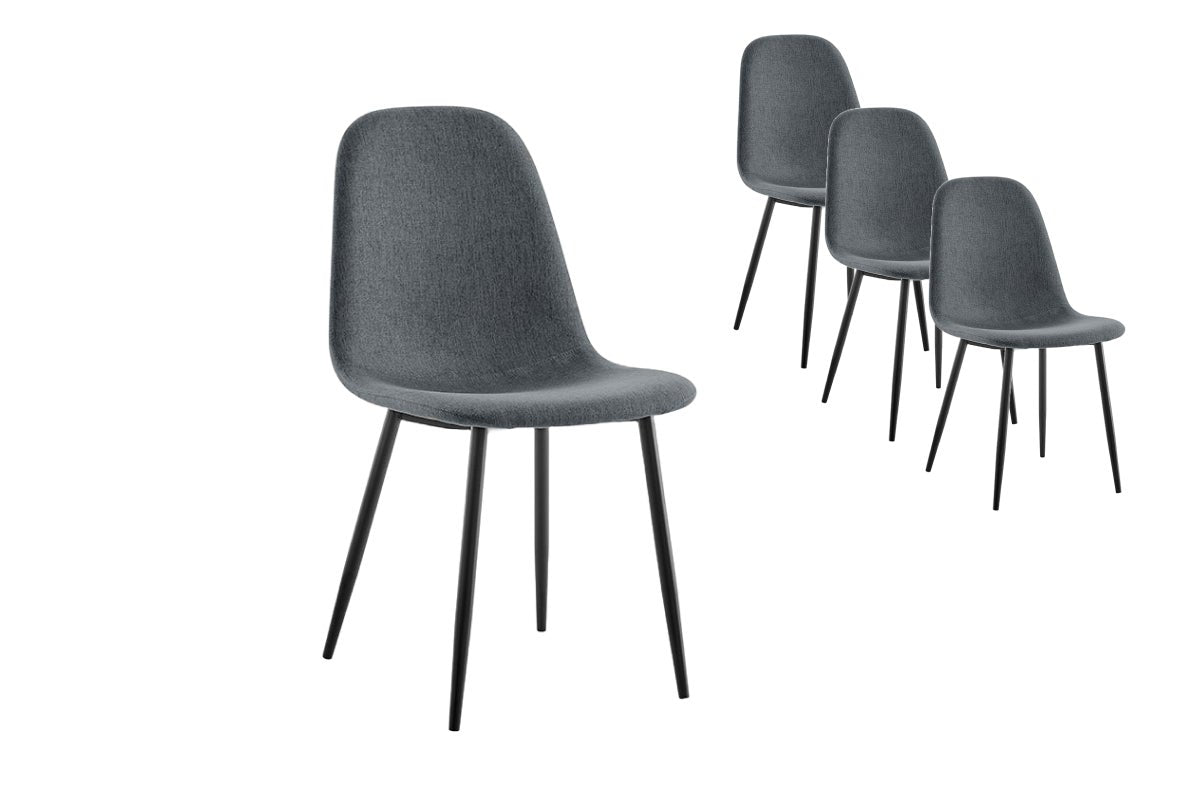 Set of 4 Ovela Lucas Dining Chairs (Charcoal)