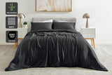 Ovela 100% Natural Bamboo Quilt Cover Set (Charcoal, King)
