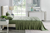 Ovela 100% Natural Bamboo Bed Sheet Set (Oil Green, Double)