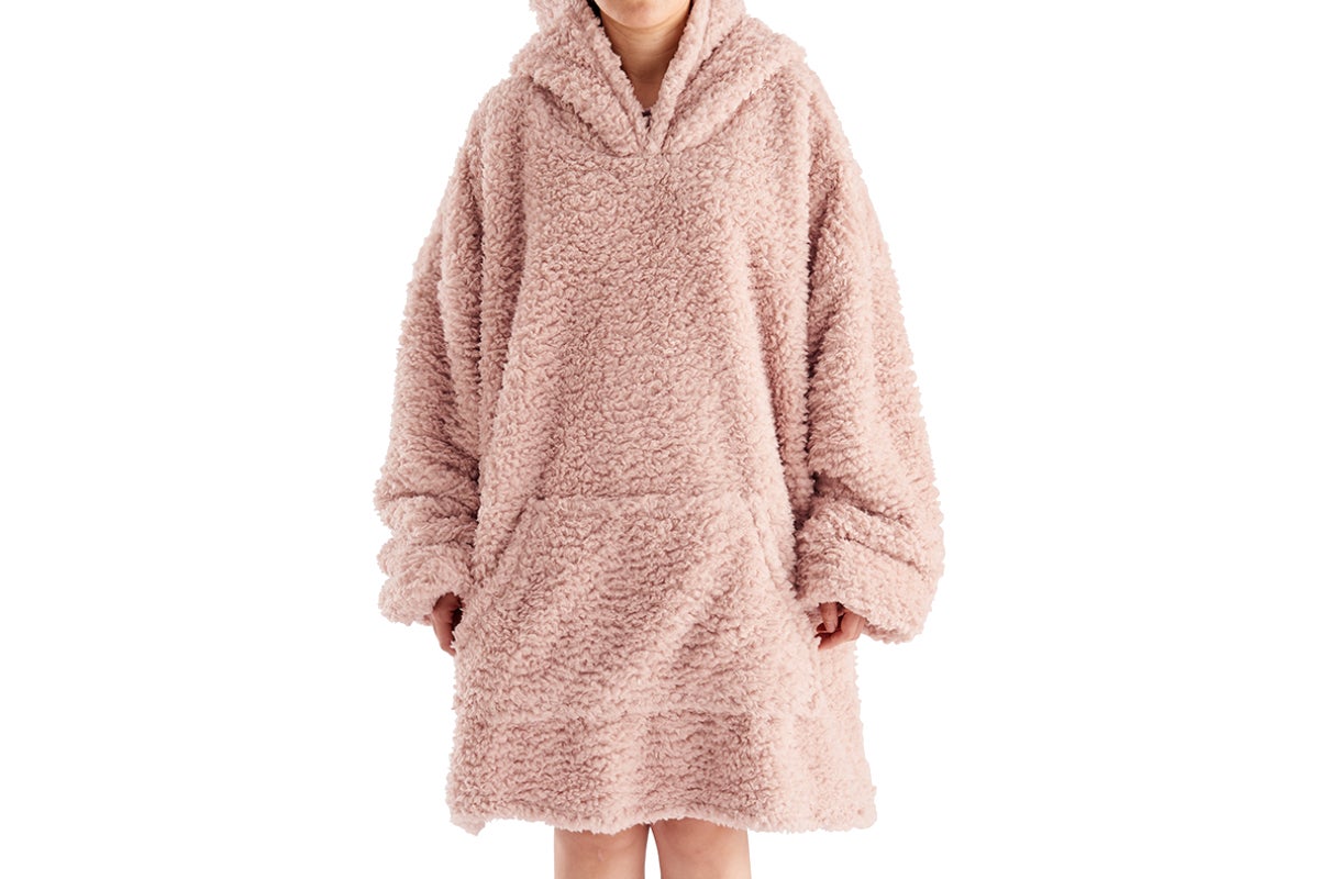 Ovela Sherpa Hoodie Blanket (Misty Rose)