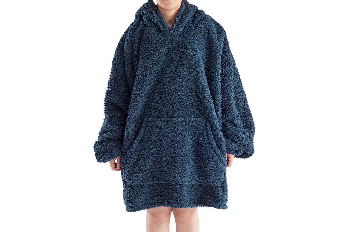 Ovela Sherpa Hoodie Blanket (Navy)
