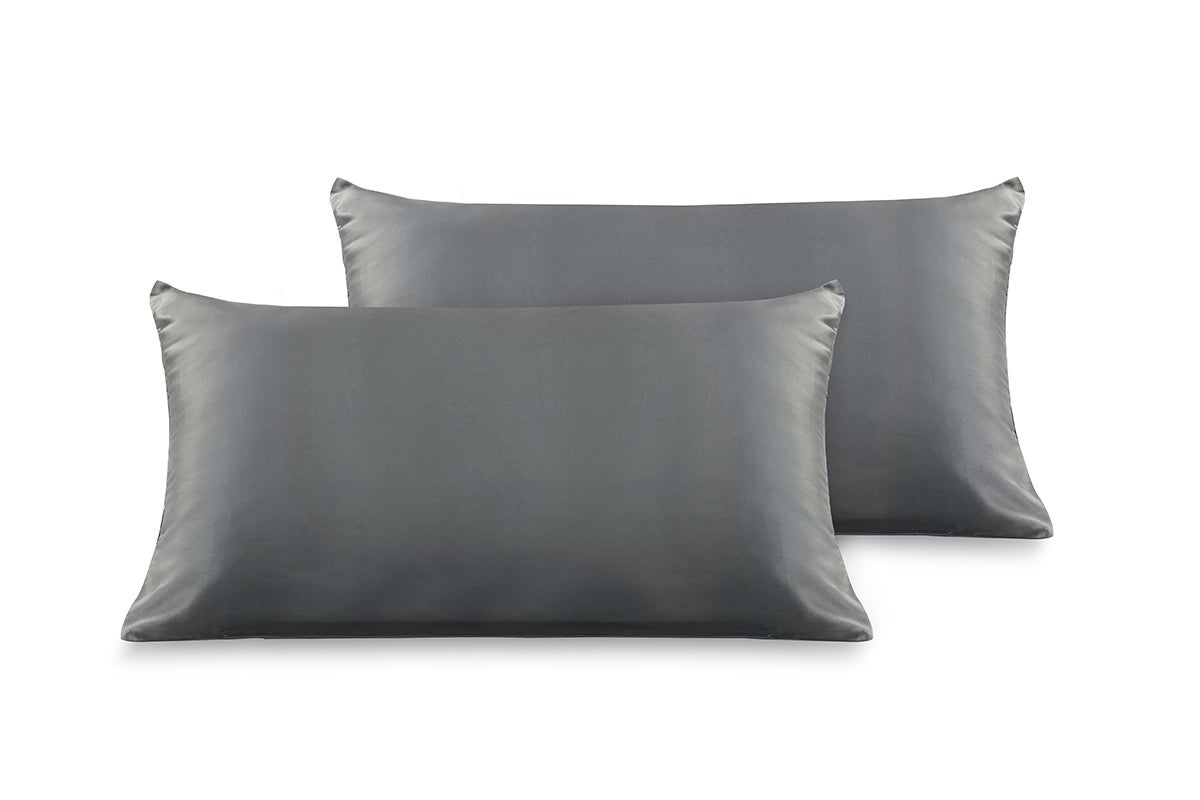Set of 2 Ovela Mulberry Silk Pillowcases (Charcoal)