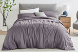 Ovela 1200TC Cotton Rich Quilt Cover Set (Castlerock Grey, Queen)