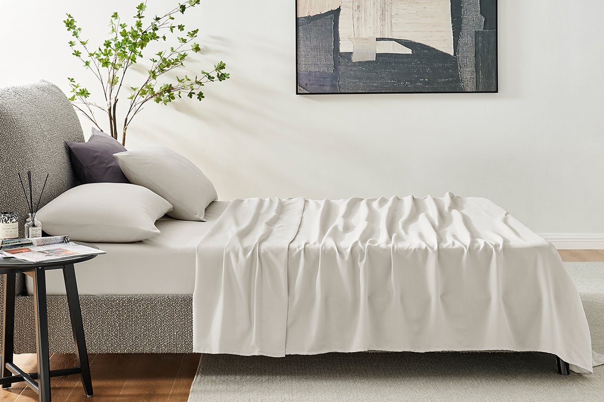 Ovela 1200TC Cotton Rich Bed Sheet Set (Nimbus Cloud, King)