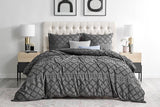 Ovela Tilly Tufted Quilt Cover Set (Castlerock Grey, Single)
