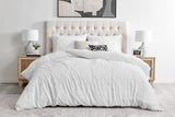 Ovela Tilly Tufted Quilt Cover Set (White, Queen)