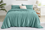 Ovela Ultra Soft Washed Microfibre Quilt Cover Set (Chinois Green, King)