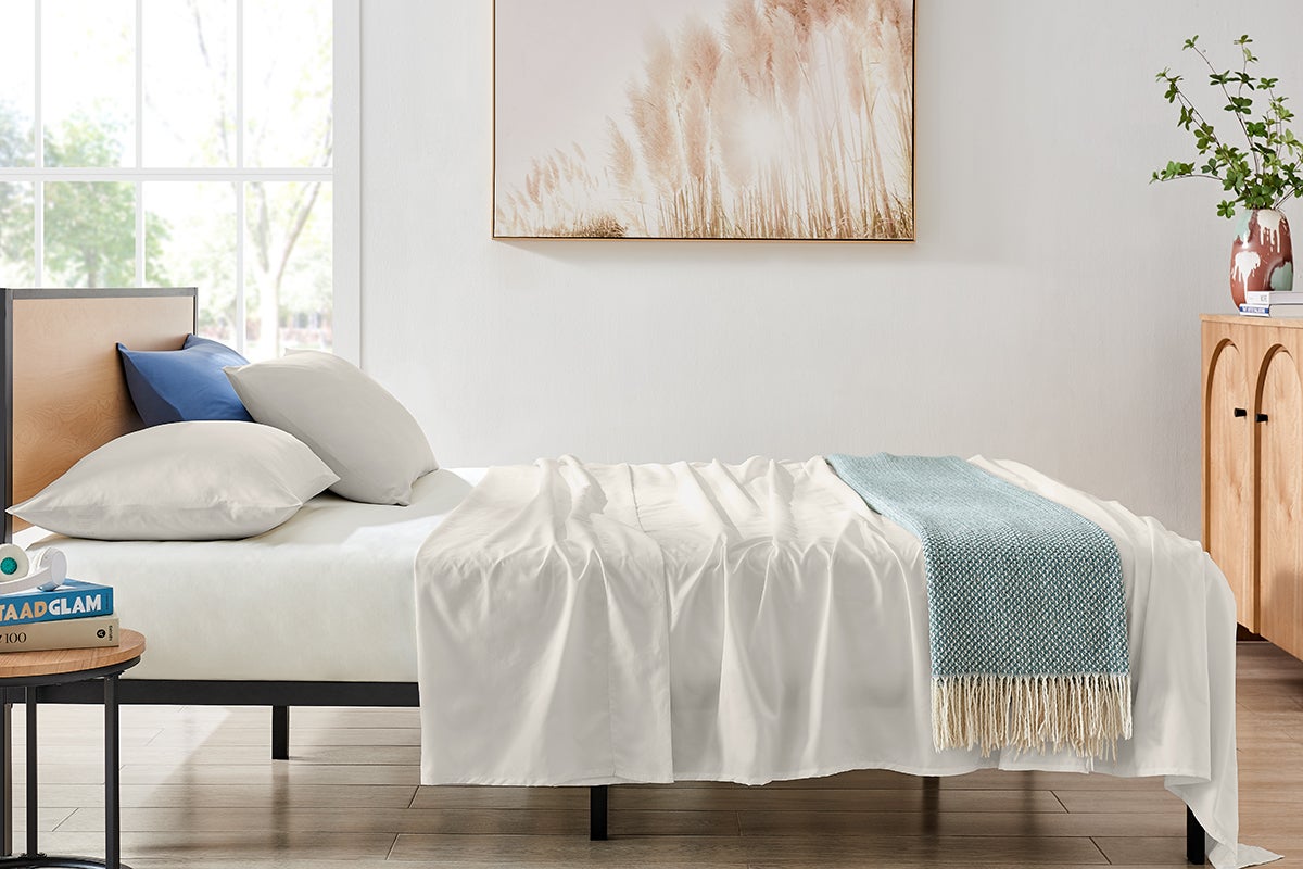 Ovela Ultra Soft Washed Microfibre Bed Sheet Set (Ivory, Queen)