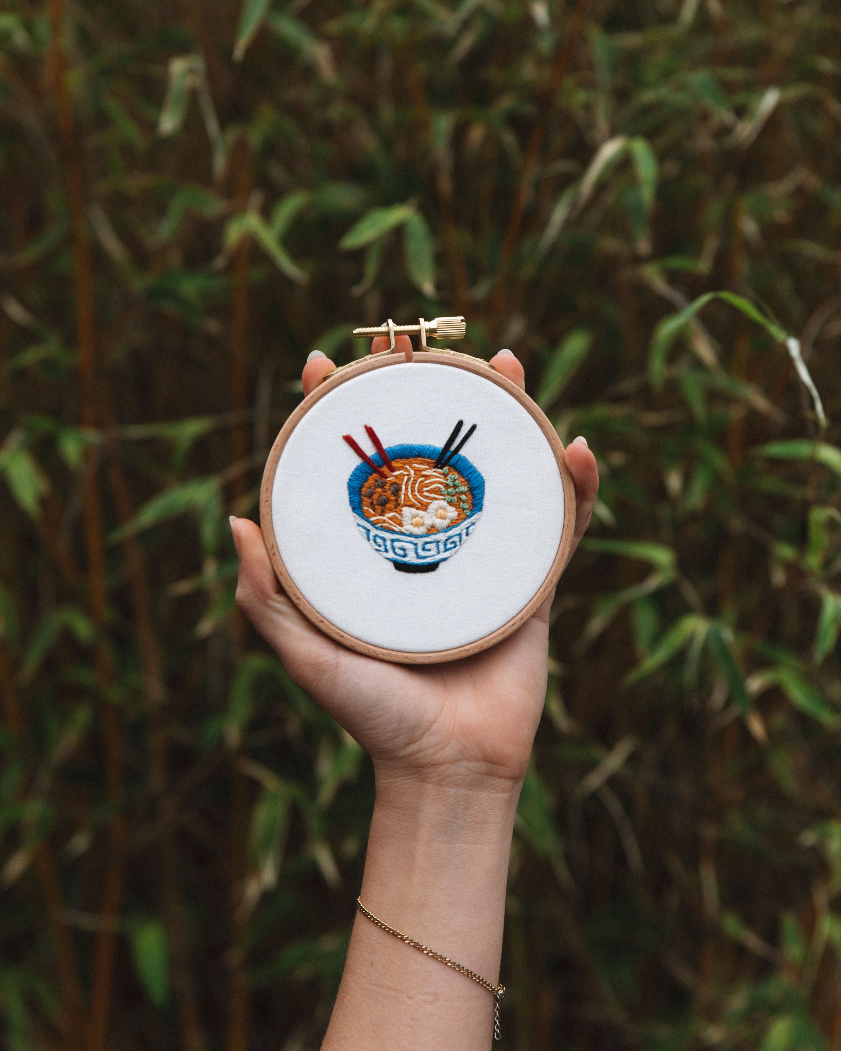 Ramen for Two embroidery design