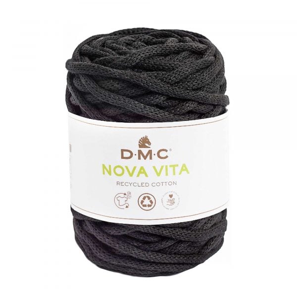 DMC Nova Vita 4mm Recycled Cotton Black (250g Ball)
