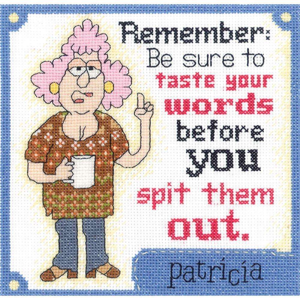 Aunty Acid Taste Your Words Counted Cross Stitch Kit 8"X8" - Crafty Hobbies Australia