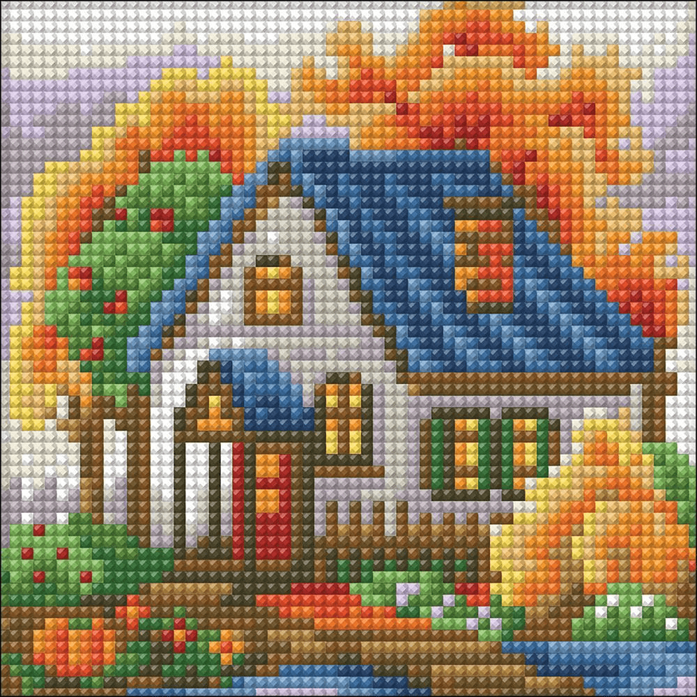 Autumn House Diamond Painting square - Crafty Hobbies Australia