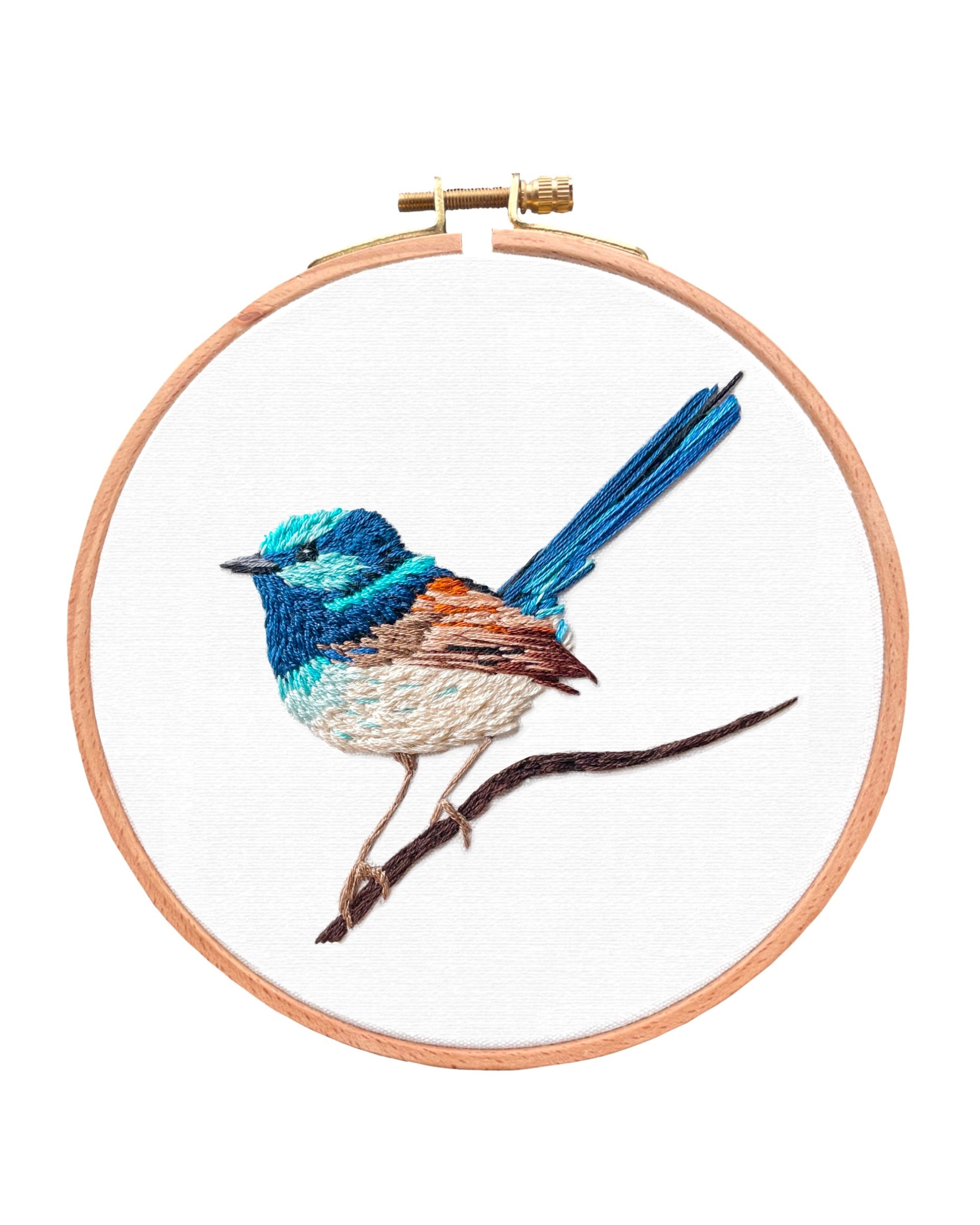 Blue Wren Embroidery Kit