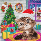 Crystal Art Card Kit "Cozy Kitten" - Crafty Hobbies Australia