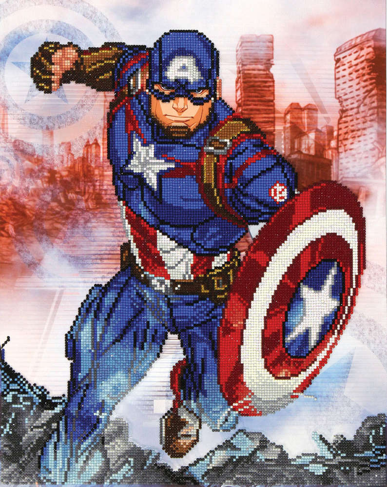 DIAMOND DOTZ - MARVEL - CAP IN ACTION - Crafty Hobbies Australia