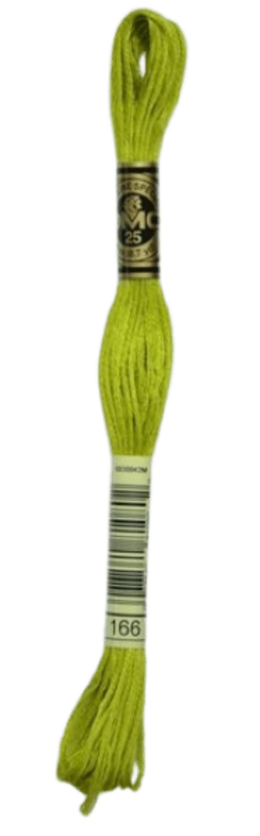 DMC 166 Medium Light Moss Green Stranded Cotton - Crafty Hobbies Australia