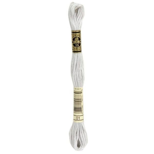 Dmc Thread 01 Stranded Cotton Embroidery Thread Silk Pure Tin 8m - Crafty Hobbies Australia