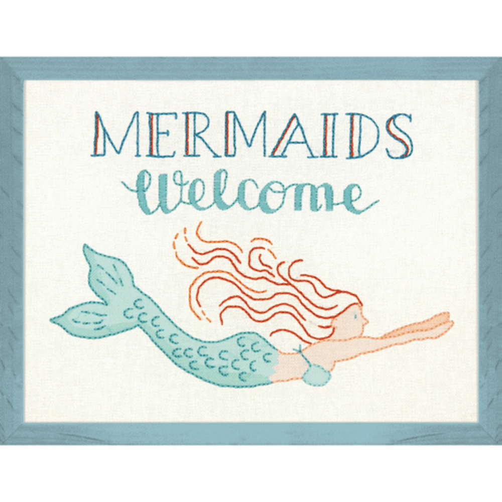 Mermaids Welcome, Embroidery Kit - Crafty Hobbies Australia