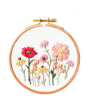 Pink Wildflowers Embroidery Kit