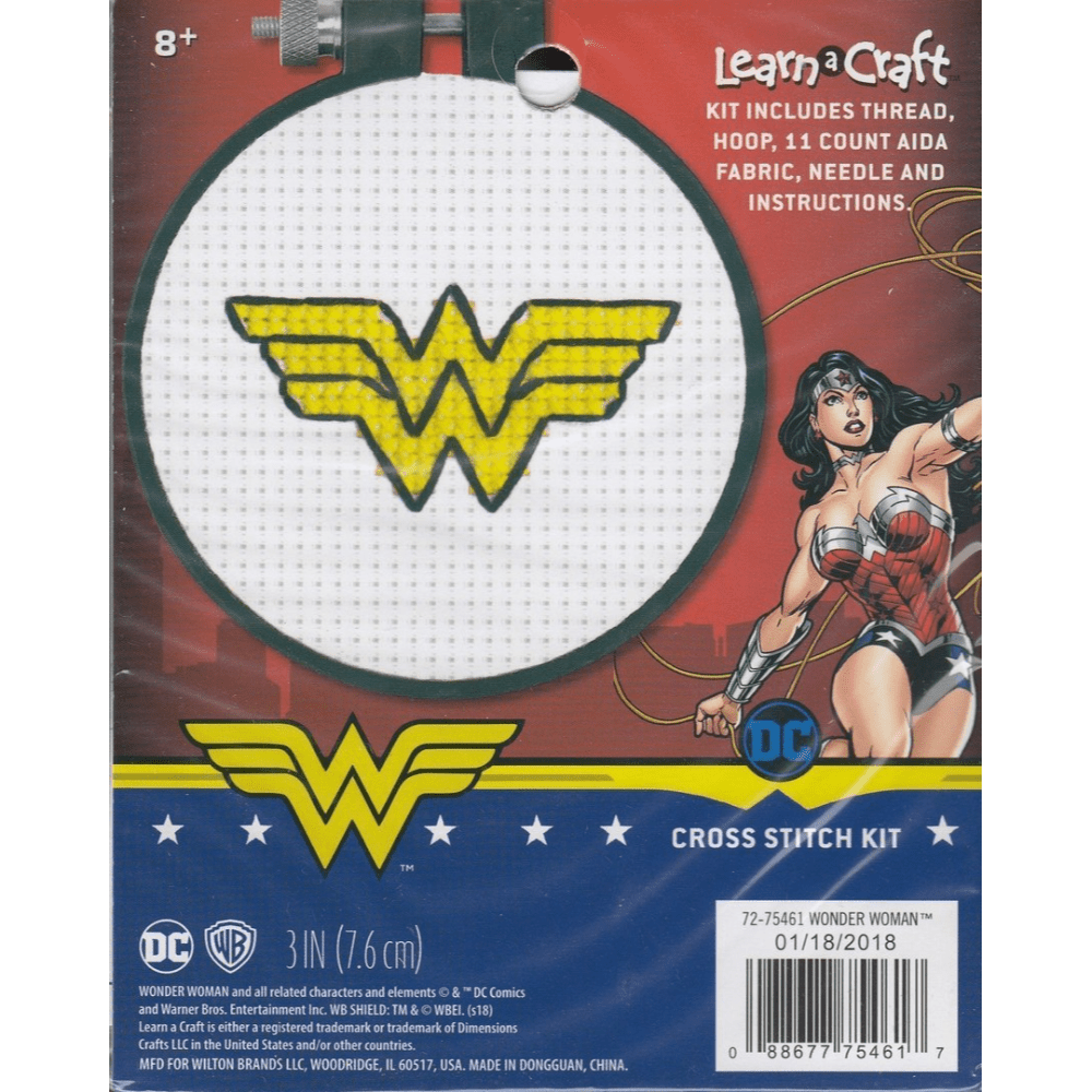 Wonder Woman LAC cross stitch kit - Crafty Hobbies Australia