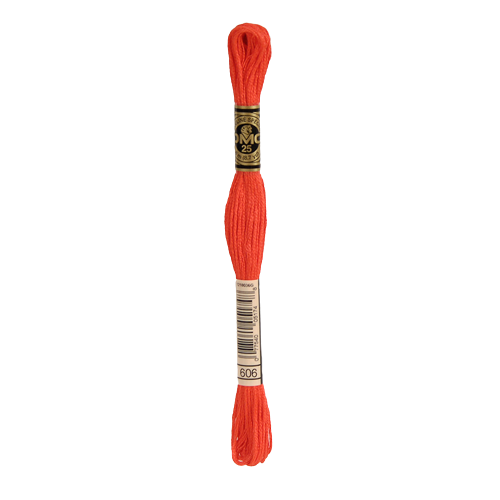 606 Bright Orange- red Stranded Cotton