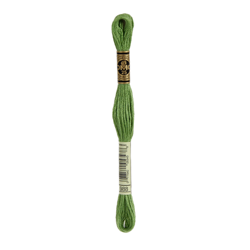 DMC Thread 988 Medium Forest Green Stranded Cotton