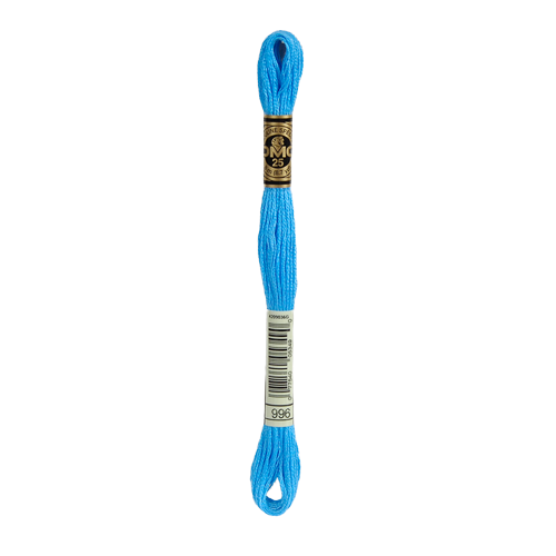 DMC Thread 996 Medium Electric Blue Stranded Cotton