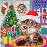 Crystal Art Card Kit "Cozy Kitten"